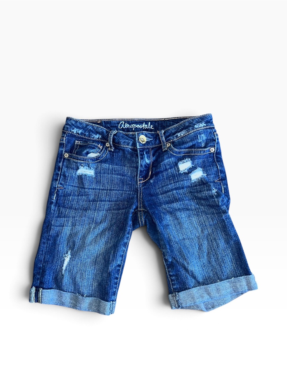 Aeropostale Bermuda Denim Shorts Women’s Size 0 Blue Jean Long Shorts